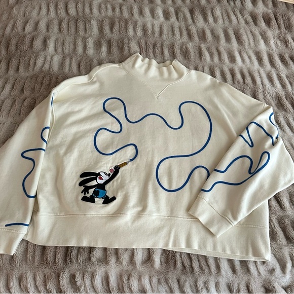 Disney100 Oswald the Lucky Rabbit Cropped Sweatshirt XL Cream Unisex - Picture 5 of 13